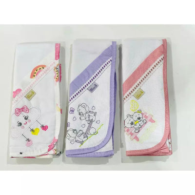 Kit 3 Cueiros Bebê Luxo – Bordado e Estampado, Toque Macio