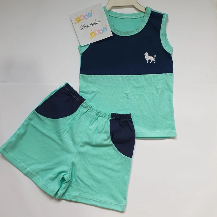 Conjunto Infantil Masculino – Regata e Bermuda Colorida