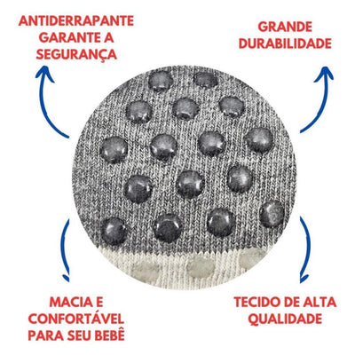 Meia Fofinha Bebê com pantufa e chocalho - compre 3 e leve 4