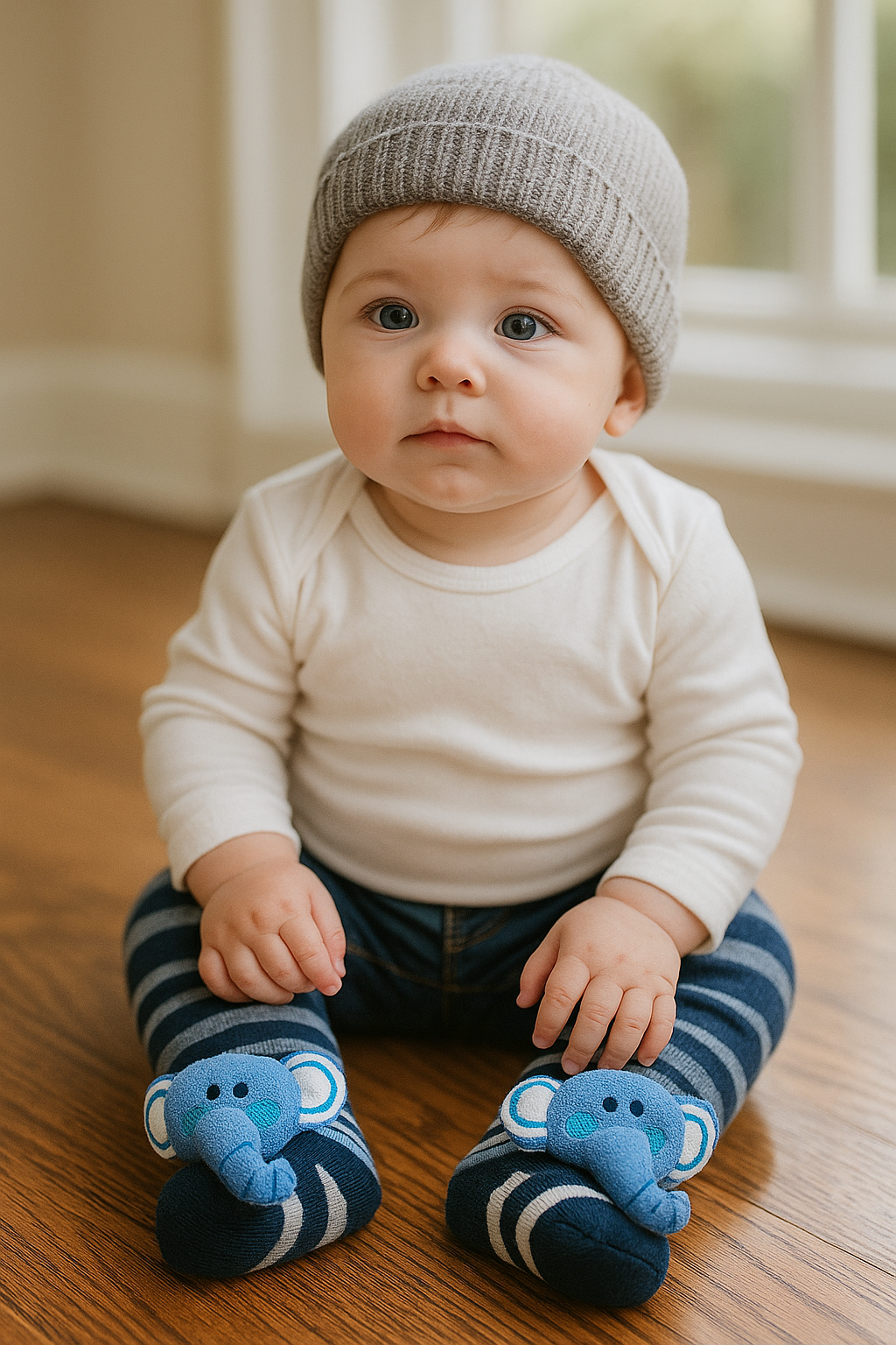 Meia Fofinha Bebê com pantufa e chocalho - compre 3 e leve 4